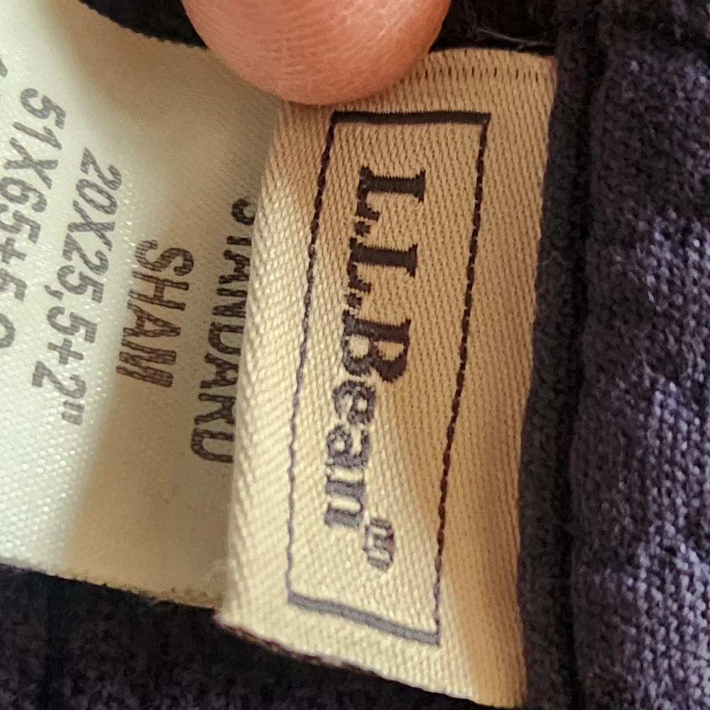 L.L. BEAN Sham Set Of 2 Pillowcovers  Blue Standard 20x25 Home Bedding Portugal